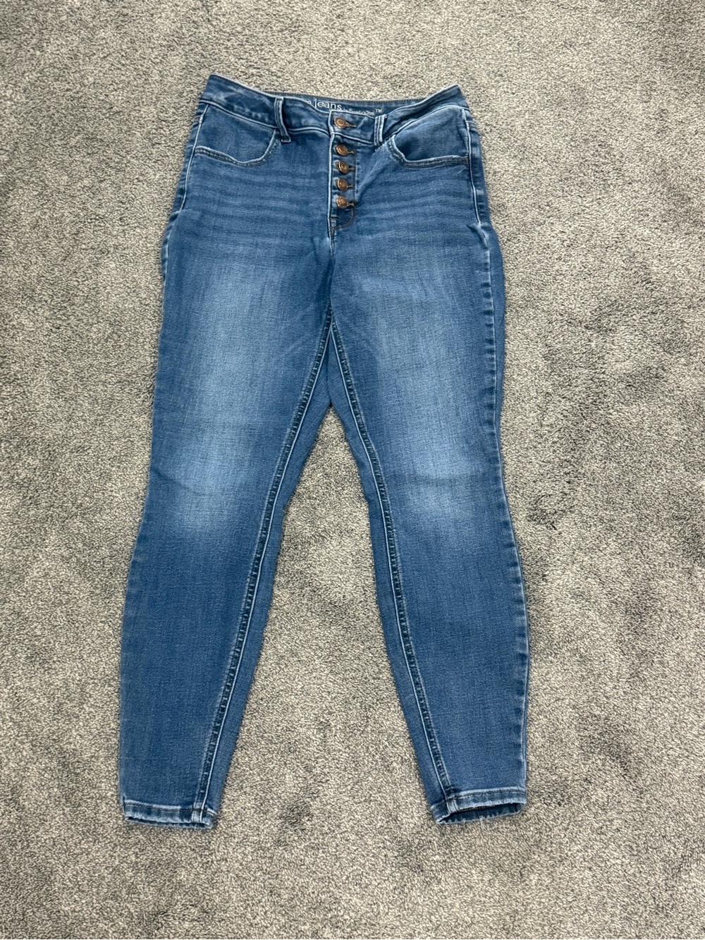 Maurices Medium Blue Skinny Jeans with Button-Fly